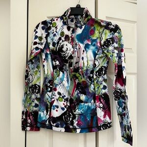 ⭐️EUC - Sno Skins - Zip Mid-Layer Ski Winter Multi-colored Top - Woman's XS